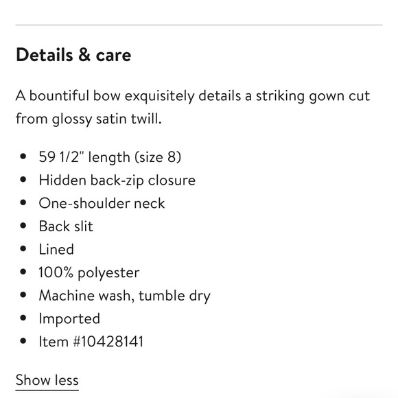 Alfred Sung Bow One-Shoulder Satin Twill Column Dress D861 Black NWT Size 6 - Picture 7 of 7